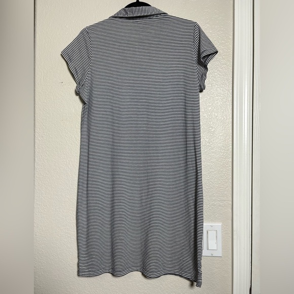 Renwick Navy/White Striped Peruvian Pima Cotton Polo Dress. Short Sleeve - Picture 9 of 9